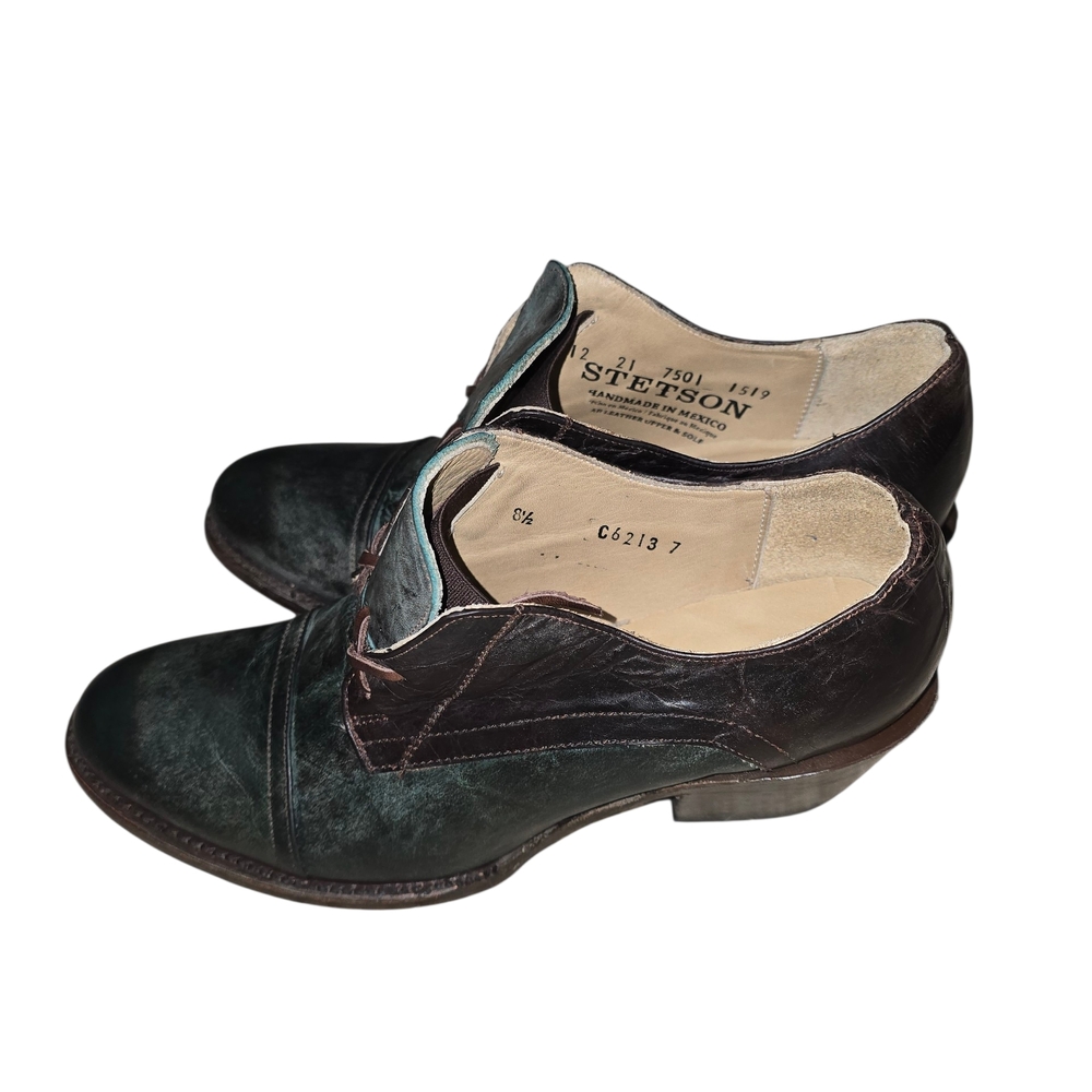 Stetson Dark Teal Oxfords for Men - Picture 5 of 10